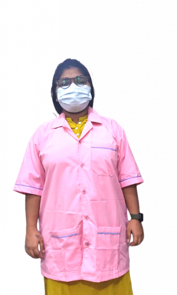 NMD DENTAL ASSISTANT APRON (1PC/PACK) (Pink Colour) (Extra Large)