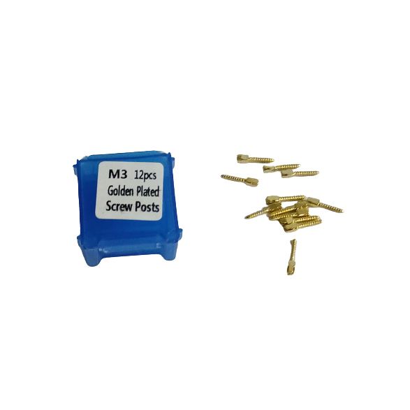Dental Golden Metal Post Refill Screw (PACK OF 12PC