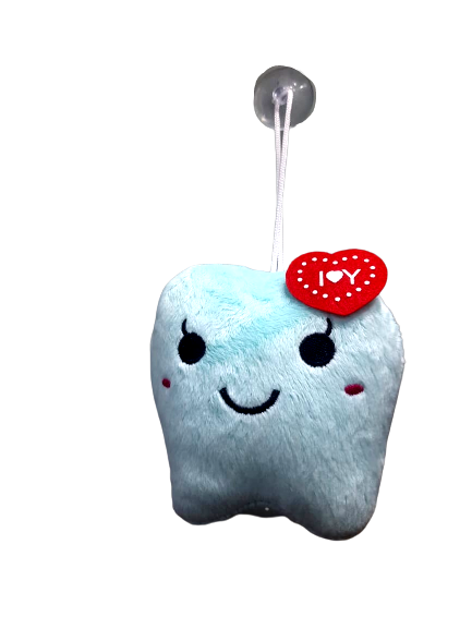 NMD Dental Tooth Shaped Soft Toy Can Hang On Car Or Mirror For Engaging Kids During Treatment (Multi Colours) (1Pc/Pack)