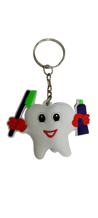NMD Nexus Medodent Dental Tooth Shape Rubber Keychain Pack of 1